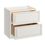 Pearl White RTA 36"W x 24"D x 34.5"H Base Cabinet with 2 Drawers