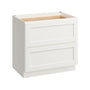White Shaker RTA 36"W x 24"D x 34.5"H Base Cabinet with 2 Drawers