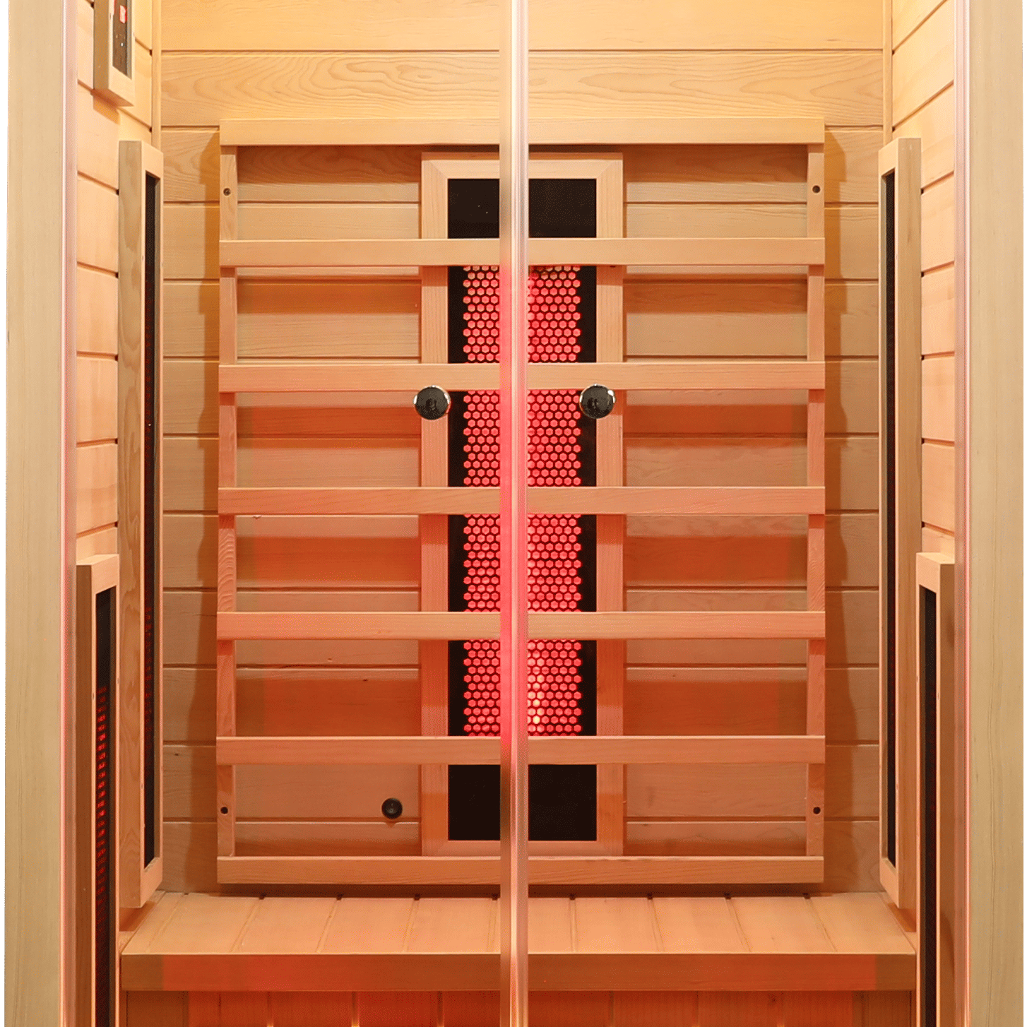 1-Person Low EMF Hemlock Far Infrared Sauna Room with 2 Doors and Digital Controls