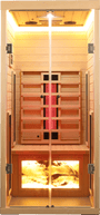 1-Person Low EMF Hemlock Far Infrared Sauna Room with 2 Doors and Digital Controls