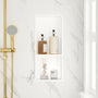 12.2" x 28.7"/39.3" Glossy White SMC Shower Niche with 1 or 2 Shelves