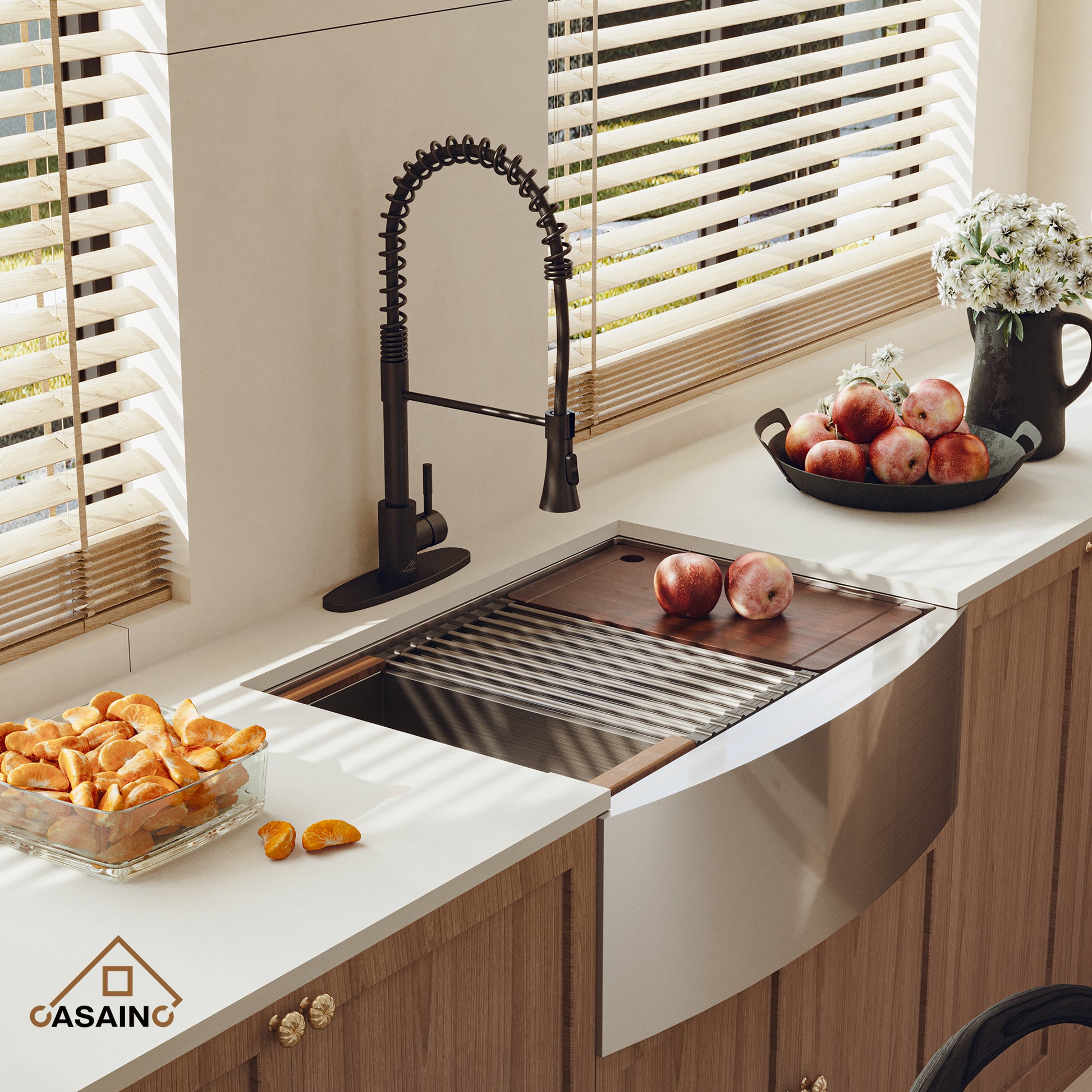 Farmhouse Stainless Steel 30/33/36 inch Single Bowl Kitchen Sink in Brushed