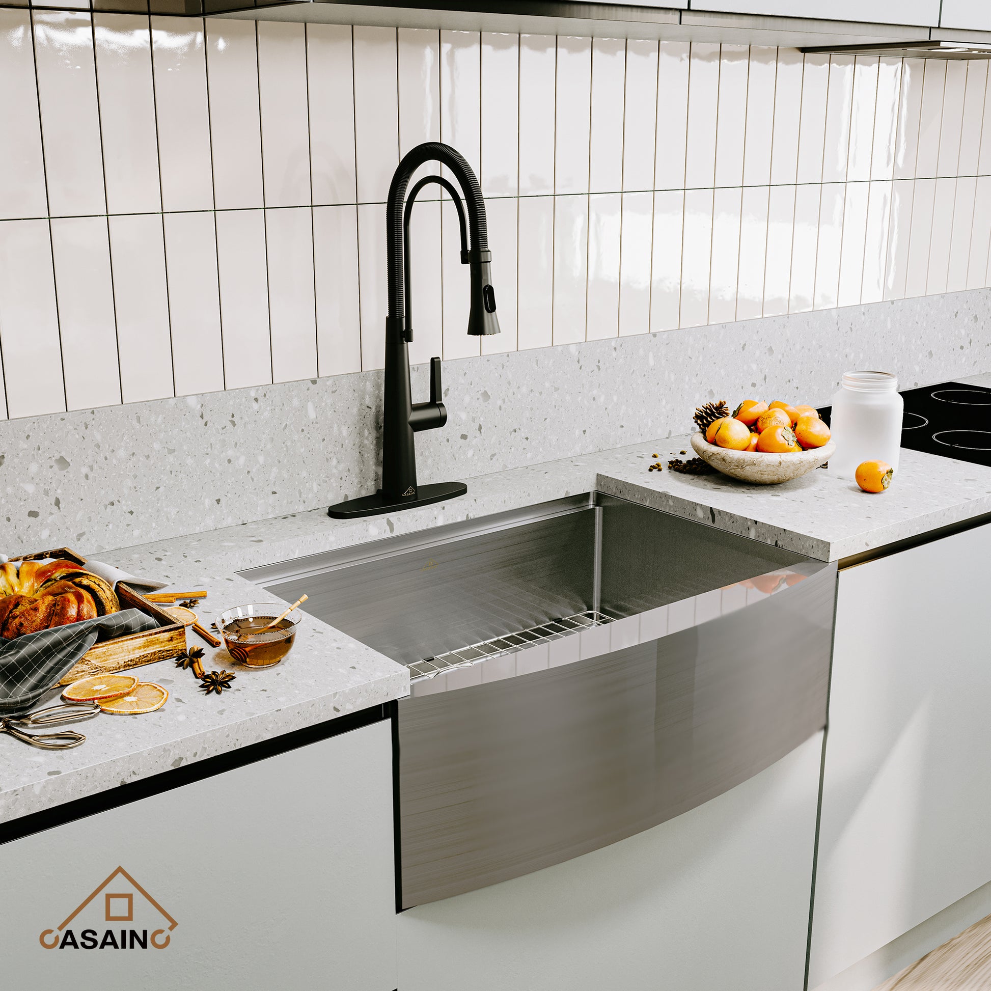 Farmhouse Stainless Steel 30/33/36 inch Single Bowl Kitchen Sink in Brushed