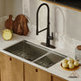 Casainc Undermount Stainless Steel 33-inch Double Bowl Kitchen Sink in Brushed