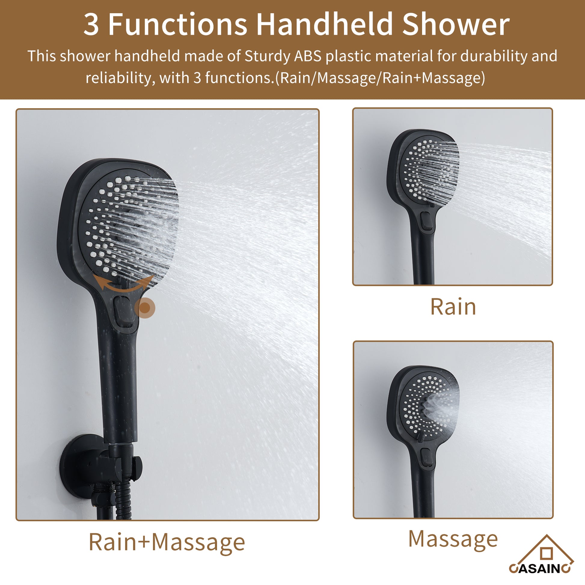4 Functions 12 Inch Ceiling Mounted Thermostatic Shower System