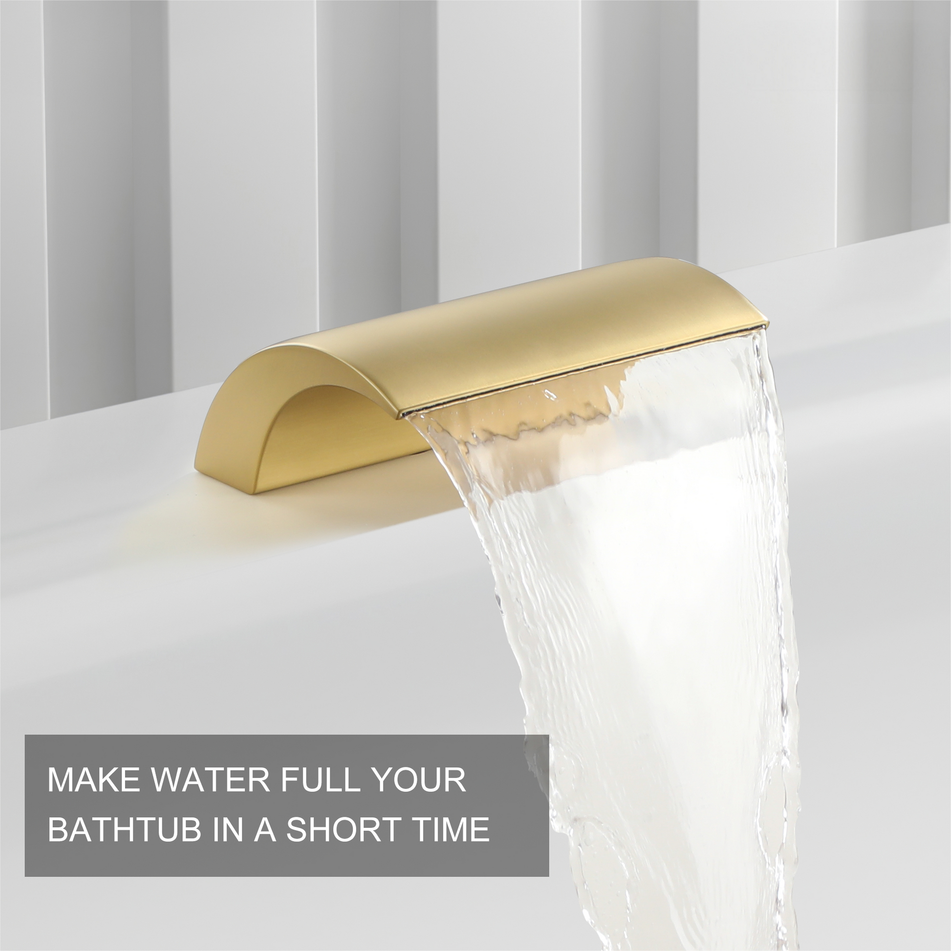 Deck-Mounted Roman Tub Faucet with Hand Shower in Matte Black/Brushed Gold
