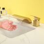 8 in. Brushed Gold Widespread Bathroom Faucet with Single Handle Control