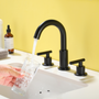 8" Widespread 3-Hole Mid-Arc Bathroom Sink Faucet with 2-Handle Design