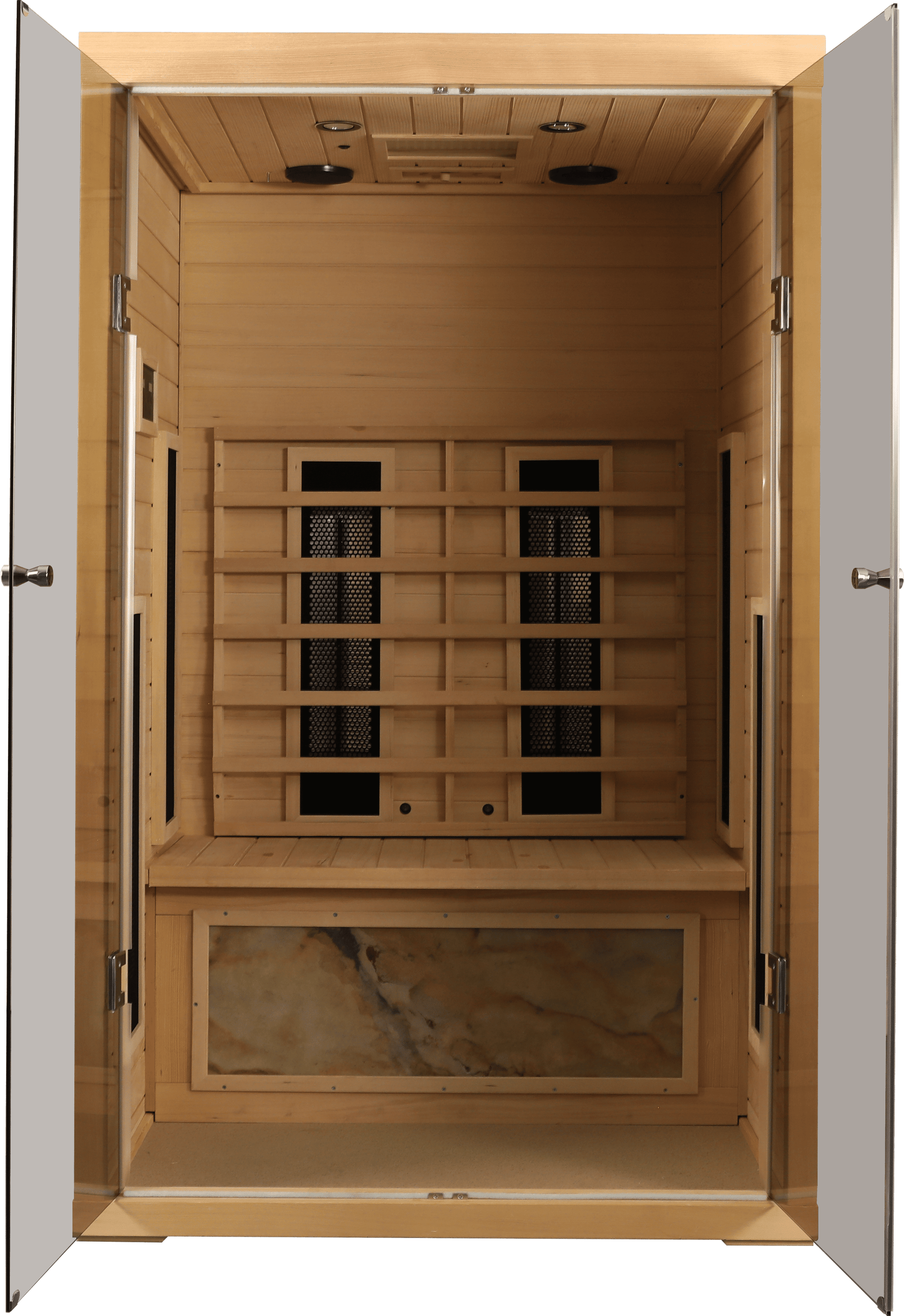 2-Person Low EMF Hemlock Far Infrared Sauna Room with 2 Doors and Digital Controls