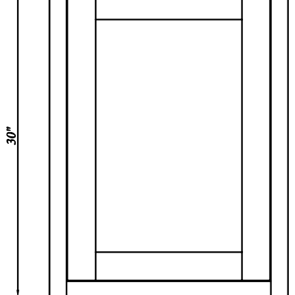 22"/25"W x 30"H x 3/4"D 2-Size Inset Base Decorative Panel - Truffle Brown 