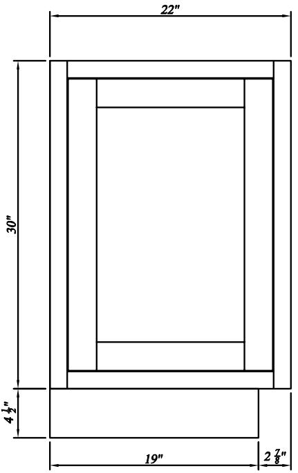 22"/25"W x 30"H x 3/4"D 2-Size Inset Base Decorative Panel - Truffle Brown 