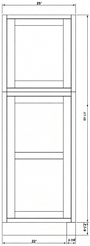 25"W x 84"/90"/96"H x 3/4"D 3-Size Inset Tall Decorative Panel - Truffle Brown