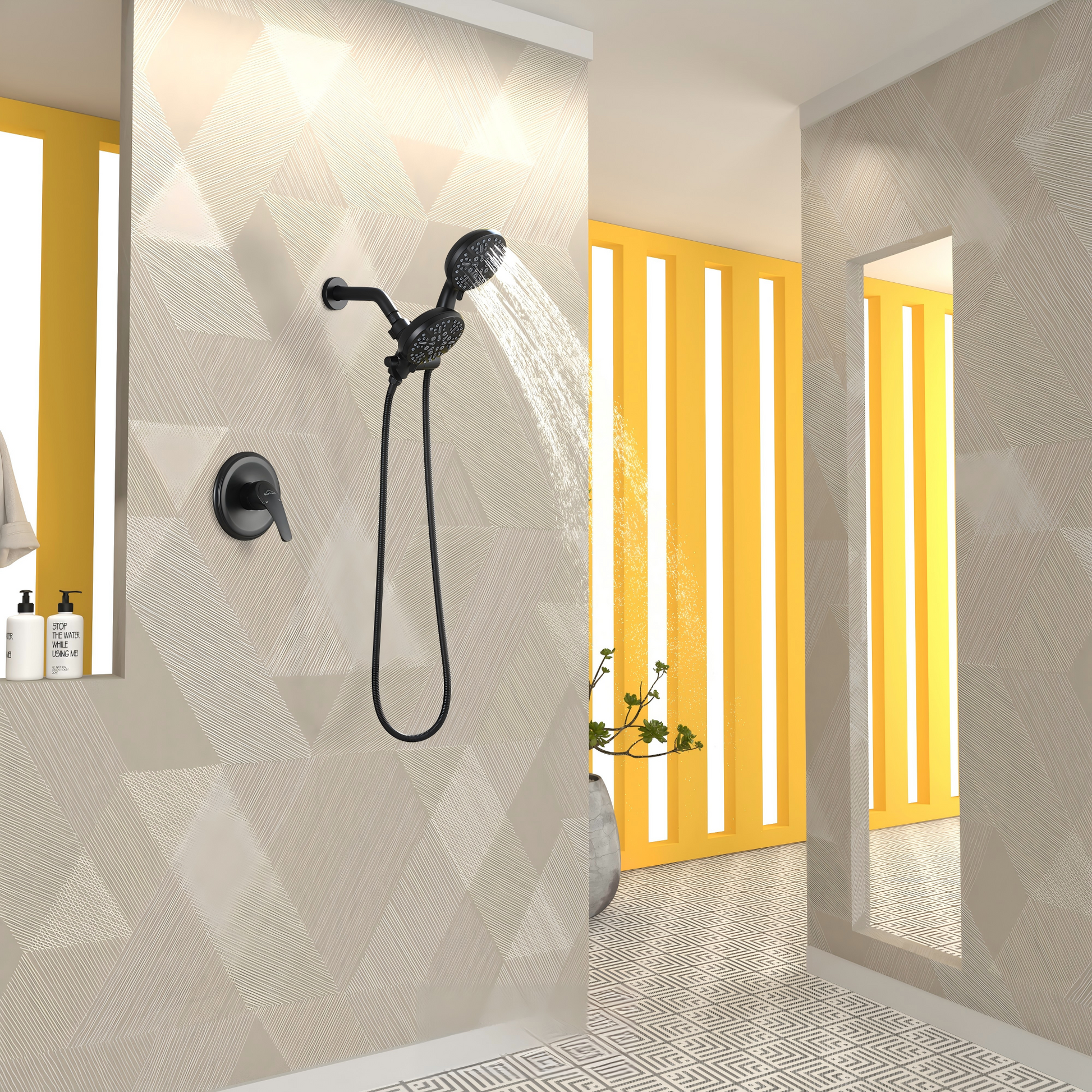 4.72" Wall Mount Dual Shower Heads with Multiple Spray Patterns