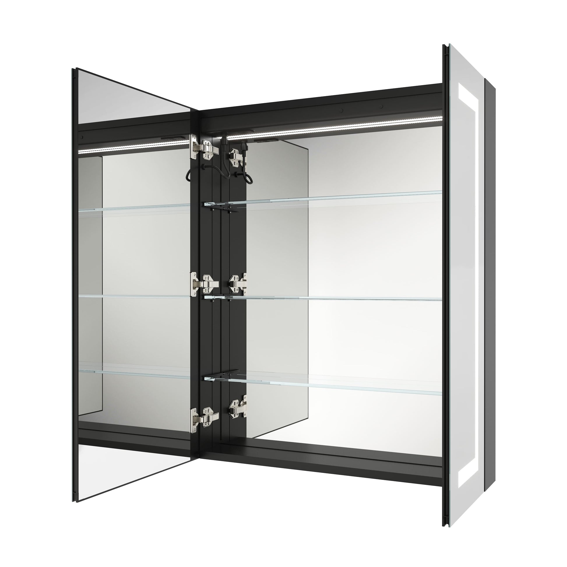 30"/36"x36" Double Doors Bathroom Medicine Cabinet with Anti Fog LED Mirror