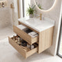 30" Wall-mount Single Sink Bathroom Vanity with Marble Top