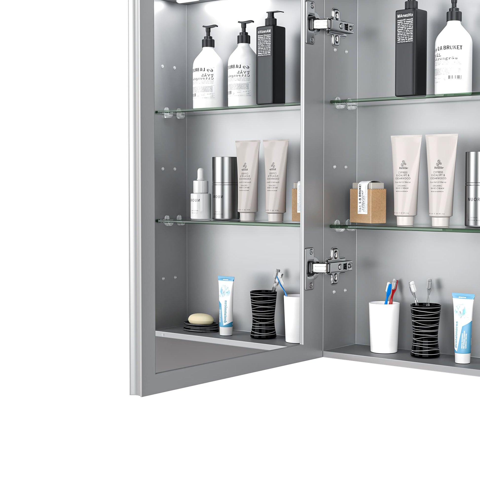 30" x 32" Aluminum Medicine Cabinet with LED Mirror, Anti-Fog, 3 Color Temperatures