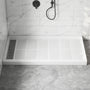 48"/60" x 30"/32"/36" White SMC Rectangular Shower Base with Non-Slip Texture, Left/Right Drain