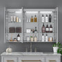 48" x 32" Aluminum Medicine Cabinet with LED Mirror, Anti-Fog, 3 Color Temperatures