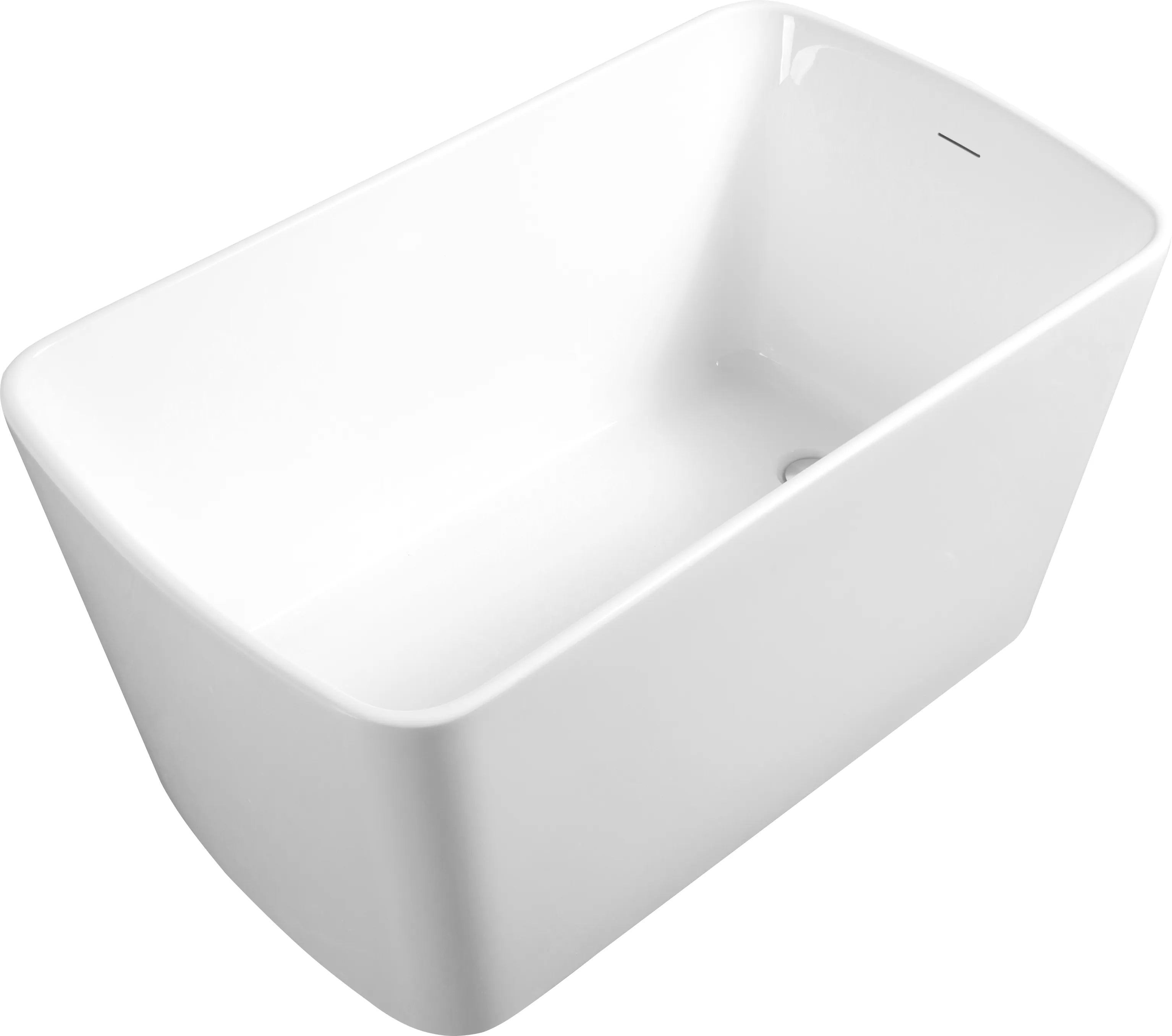 49" Gloss White Japanese-Style Acrylic Freestanding Soaking Bathtub with Chrome Overflow & Quick Drain