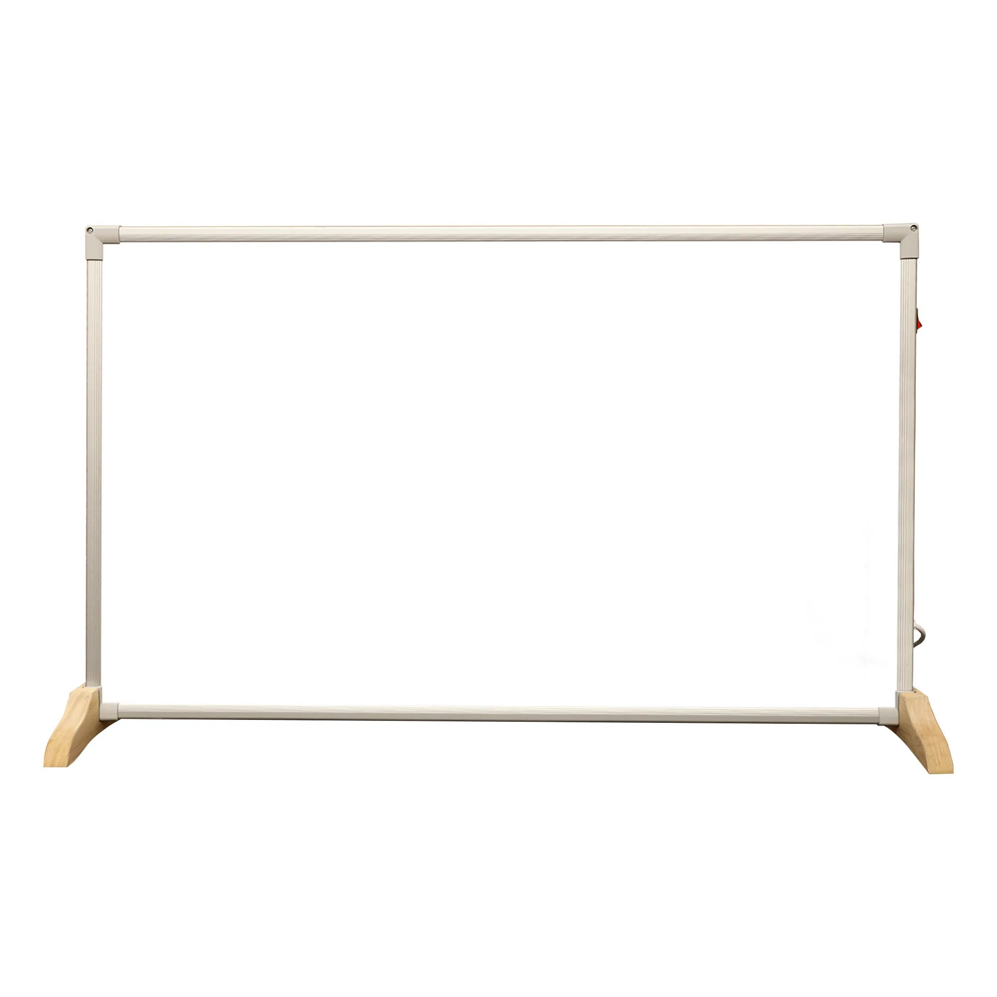 550W Graphene Wall-Mounted Electric Panel Heater with Wood Base and Stainless Steel Finish