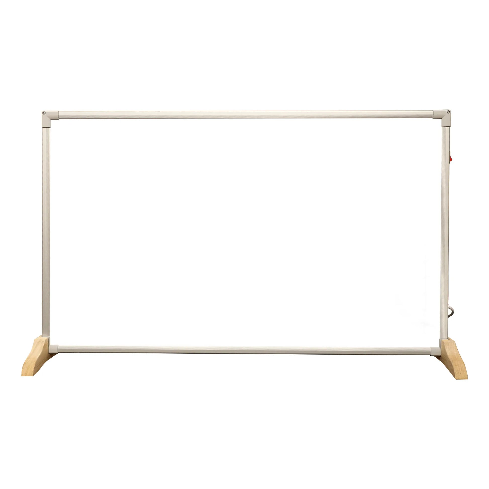 550W Graphene Wall-Mounted Electric Panel Heater with Wood Base and Stainless Steel Finish