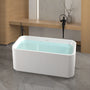 59" Gloss White Acrylic Freestanding Bathtub with Chrome Pop-Up Drain