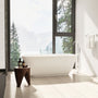 59 in./67 in. Glossy White Acrylic Freestanding Soaking Bathtub with Sculpted Curves, Overflow and Adjustable Feet