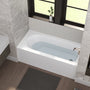 59 in. Glossy White Acrylic Alcove Soaking Bathtub with Integrated Skirt, Chrome Twist Drain and Overflow