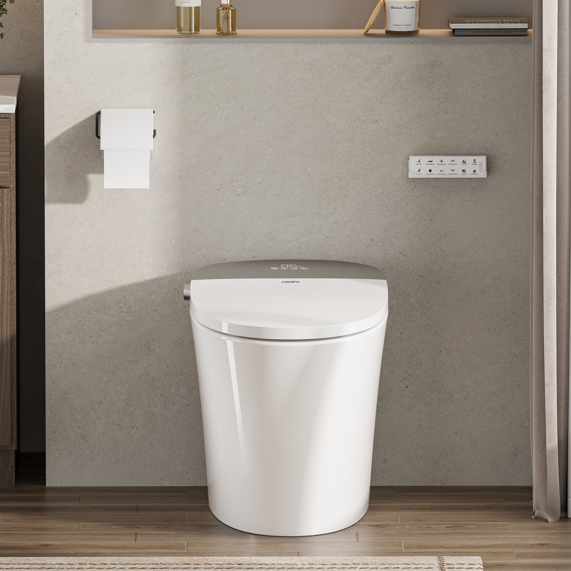 Chair Height Smart Toilet with Auto Flush & Auto Open/Close, MaP 1000g Powerful Flush