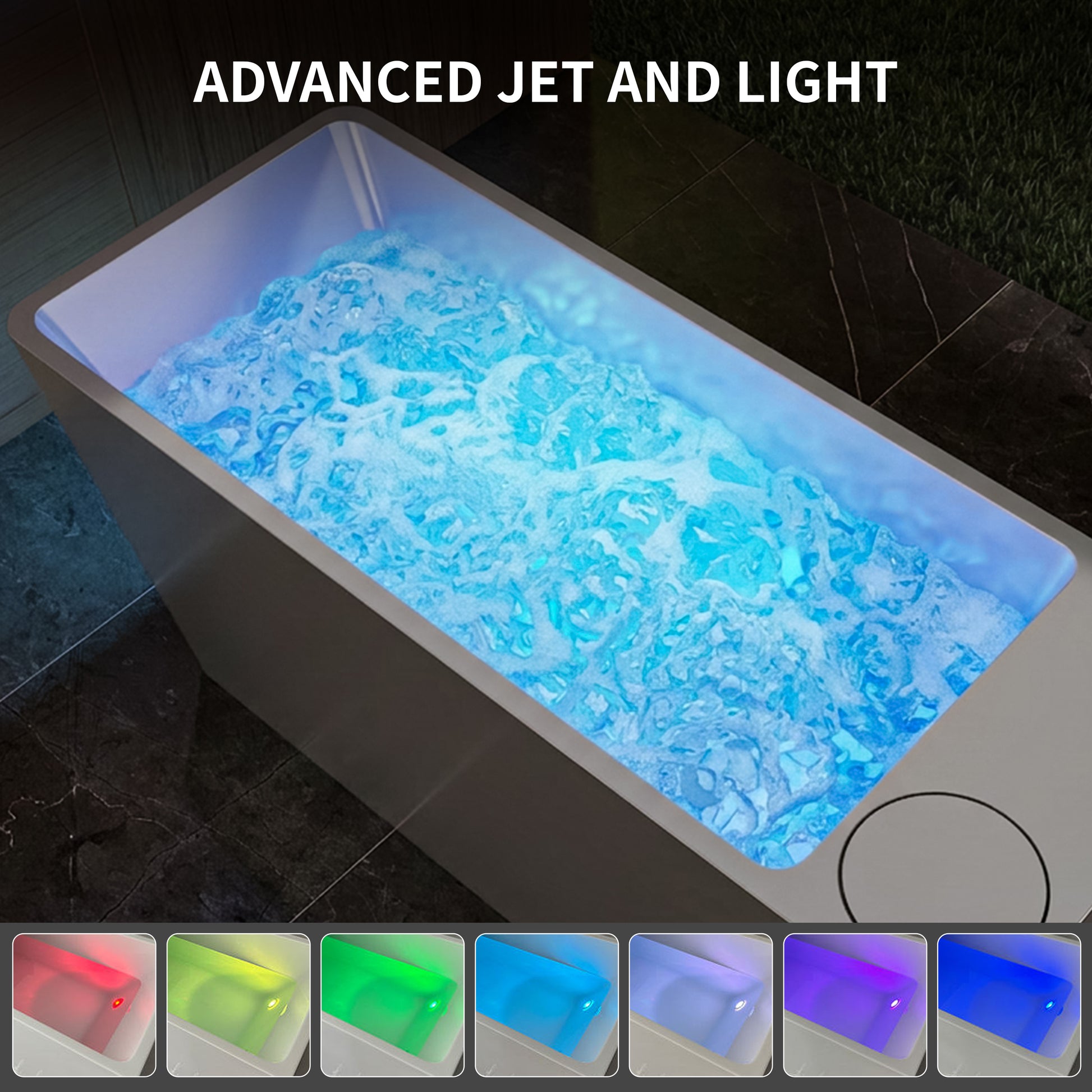 77" Luxury All-in-One Smart Recovery Ice Bath Cold Plunge Tub with Built-In 1HP Chiller