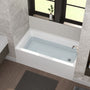 60 in. Glossy White Acrylic Alcove Soaking Bathtub with Integrated Skirt, Chrome Twist Drain and Overflow