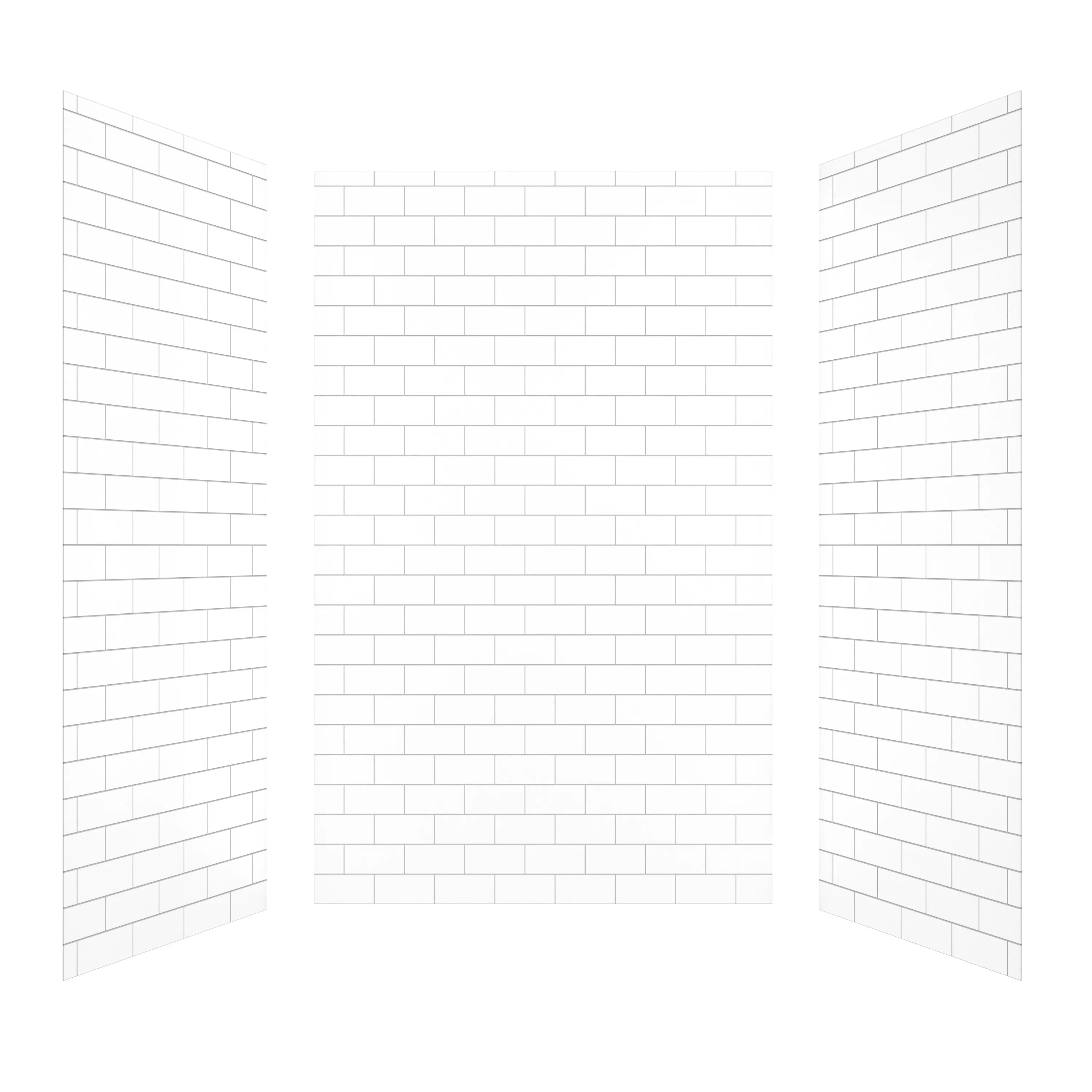 60"x32"x96" Matte/Glossy Surface SMC Shower Wall Panel Kit with Small Subway Tile Pattern