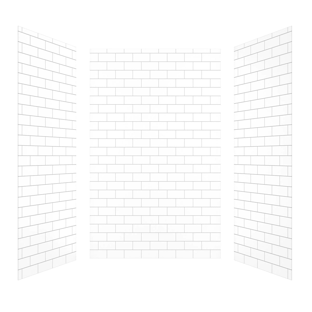 60"x32"x96" Matte/Glossy Surface SMC Shower Wall Panel Kit with Small Subway Tile Pattern