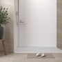 60"x32"x96" SMC Shower Wall Panel Kit with Small Subway Tile Pattern with Matte White / Glossy White Finish