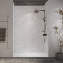 60"x36"x96" SMC Shower Wall Panel Kit with Medium Subway Tile Pattern with Calacatta Matte Finish