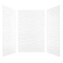 60"x36"x96" White SMC Shower Wall Panel Kit with Wave Texture, Waterproof Grout-Free Design