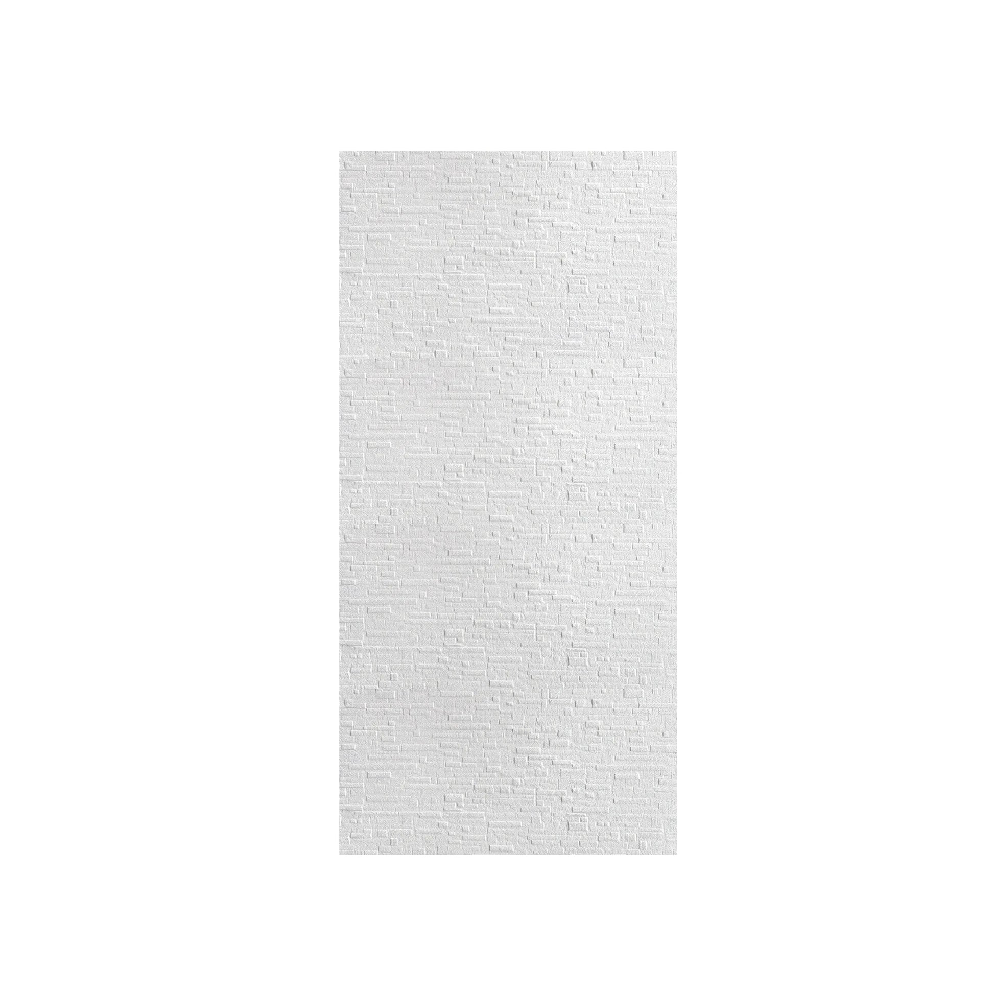 60" x 36" x 75"/96" 2-Size Matte White SMC Small Brick Texture Shower Wall Panels