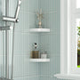 6" x 6" x 1.2" Glossy White SMC Shower Corner Shelf
