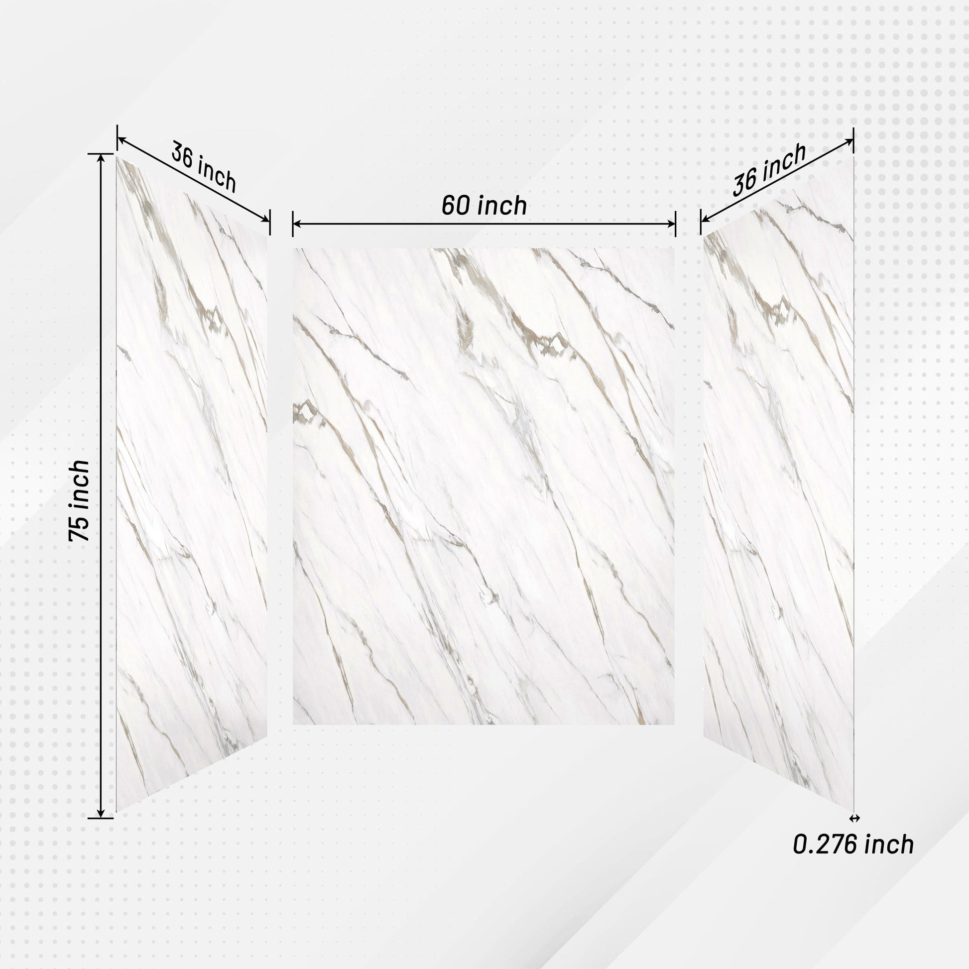 4-Piece Warm Gray Marble Solid Surface Shower Wall Panels for Luxury Shower Spaces