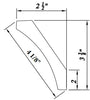 96"W x 3.5"/3.4"H x 3.5”/2.5“D 2-Size Inset Cove Molding - Truffle Brown