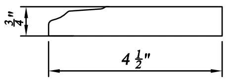 96"W x 4.5"H x 3/4"D Inset Base Molding - Truffle Brown