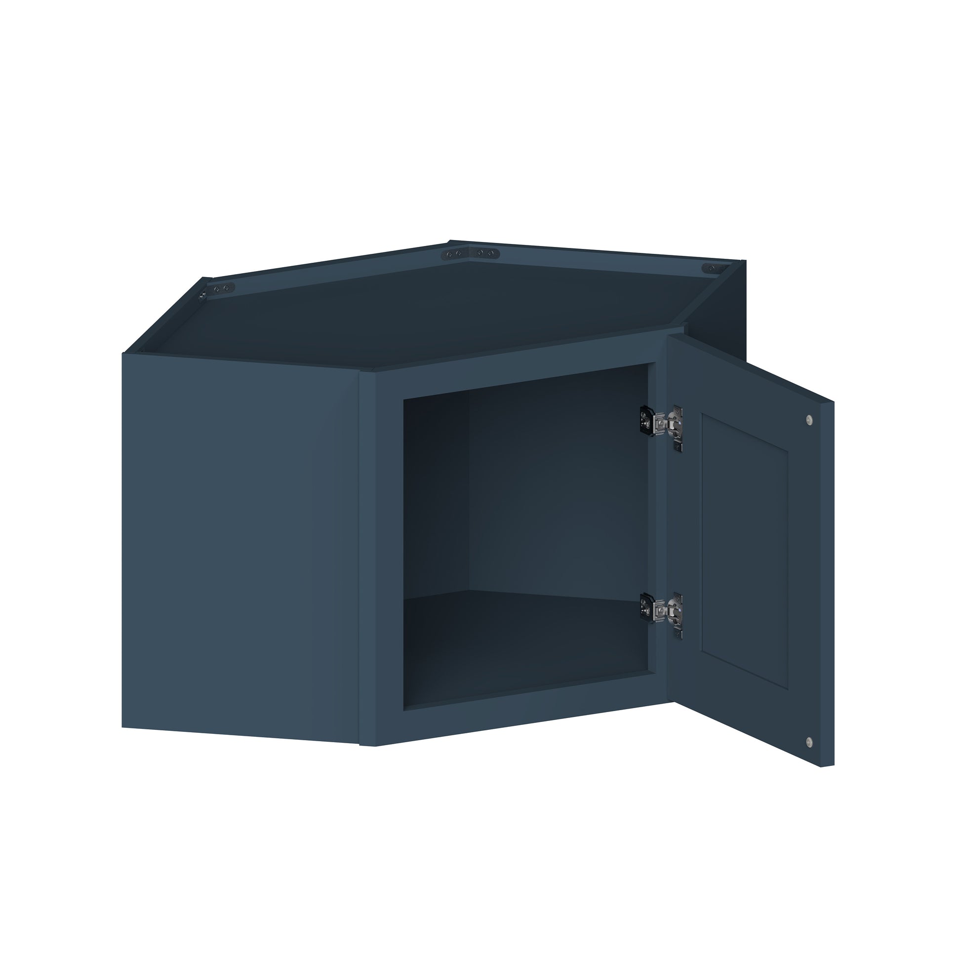 Cyber Grey RTA 24"W x 12"D x 18"/30"/36"/42"H Diagonal Corner Wall Cabinet with Shelves