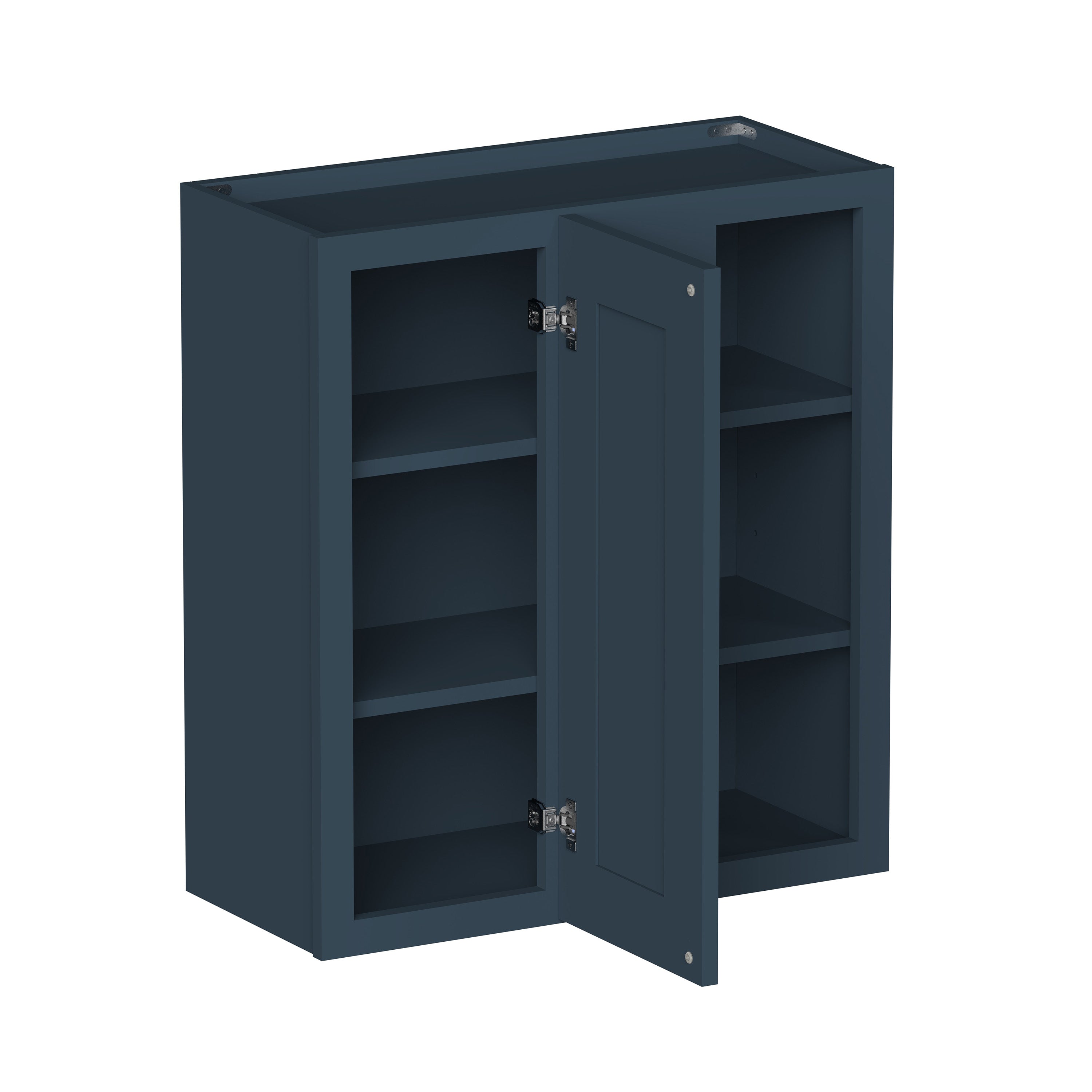 Cyber Grey RTA 27"W x 12"D x 30"/36"/42"H Standard Corner Wall Cabinet with Door and Shelves