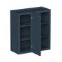 Cyber Grey RTA 27"W x 12"D x 30"/36"/42"H Standard Corner Wall Cabinet with Door and Shelves