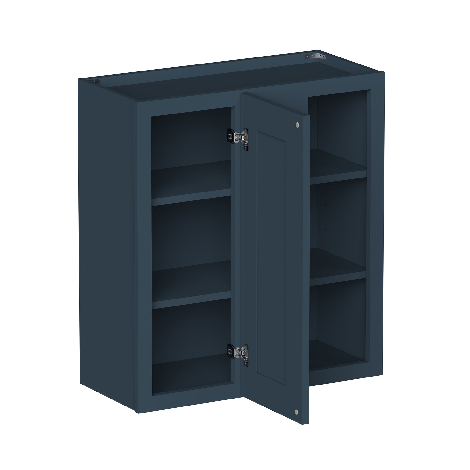 Cyber Grey RTA 27"W x 12"D x 30"/36"/42"H Standard Corner Wall Cabinet with Door and Shelves