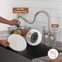 2 Handle 3-Hole Widespread Kitchen Faucet with 3-Mode Aerator and 360° Swivel Spout