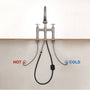 2 Handle 3-Hole Widespread Kitchen Faucet with 3-Mode Aerator and 360° Swivel Spout