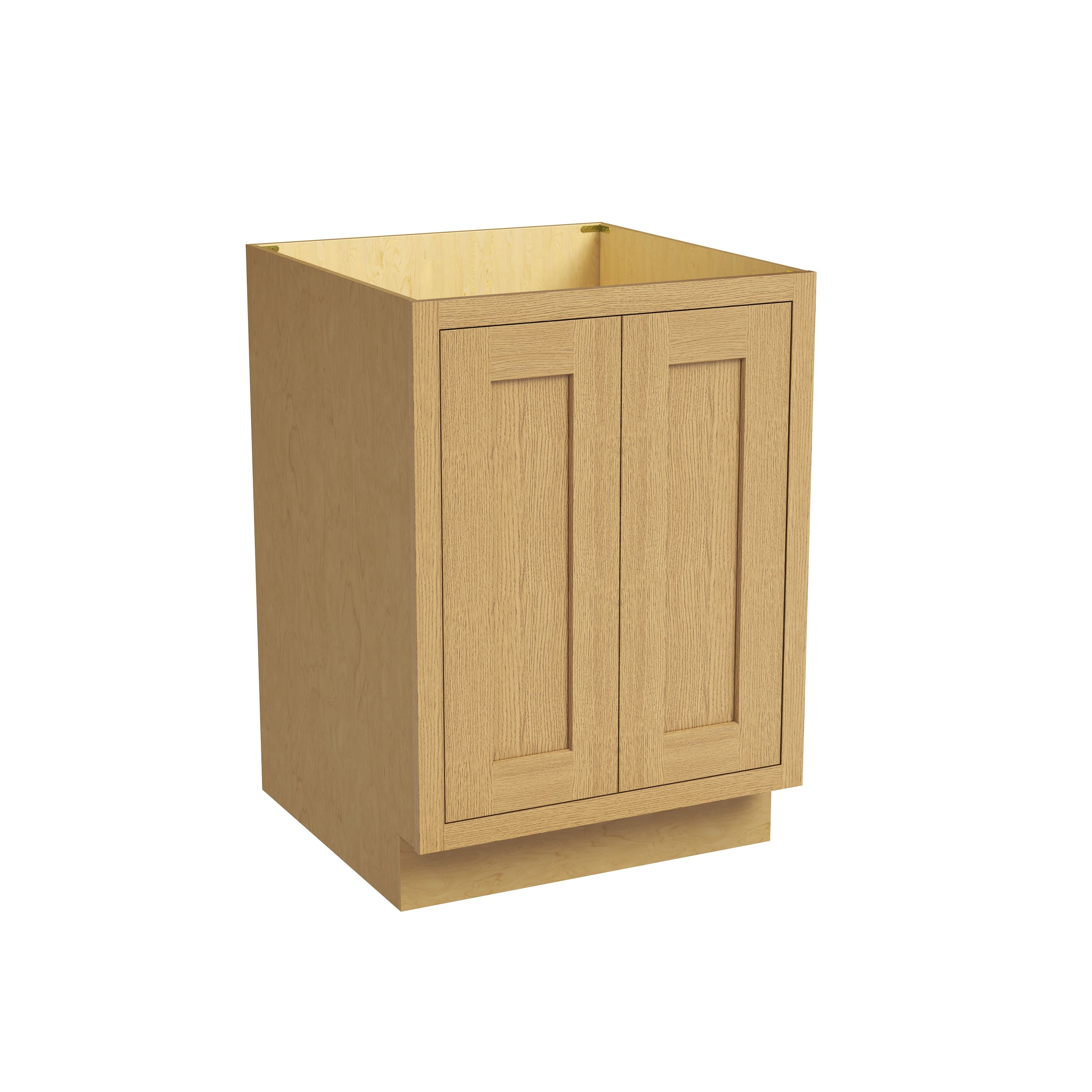 Inset Hazelnut Oak RTA 24-36"W x 34.5"H x 25"D 5-Size Full Height Double Doors Base Cabinet