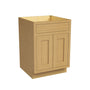 Inset Hazelnut Oak RTA 24-36"W x 34.5"H x 25"D 5-Size Sink Base Cabinet with 2 Doors and 1 False Drawer