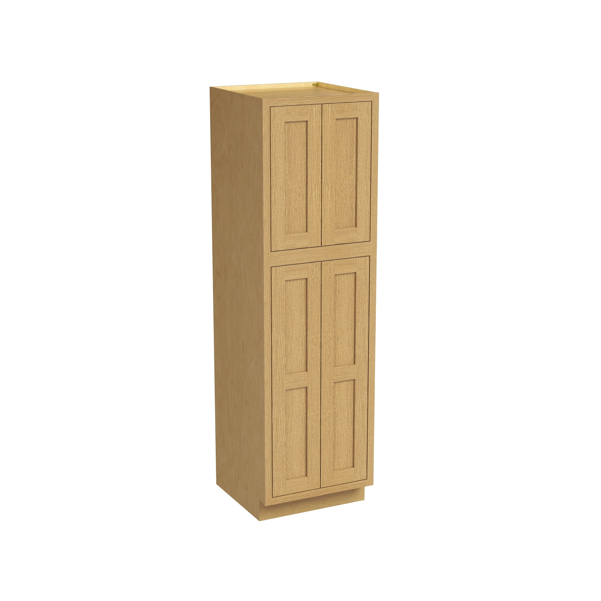 Inset Hazelnut Oak RTA 24-36"W x 84-96"H x 25"D 9-Size Pantry Cabinet with 4 Doors and 4 Shelves